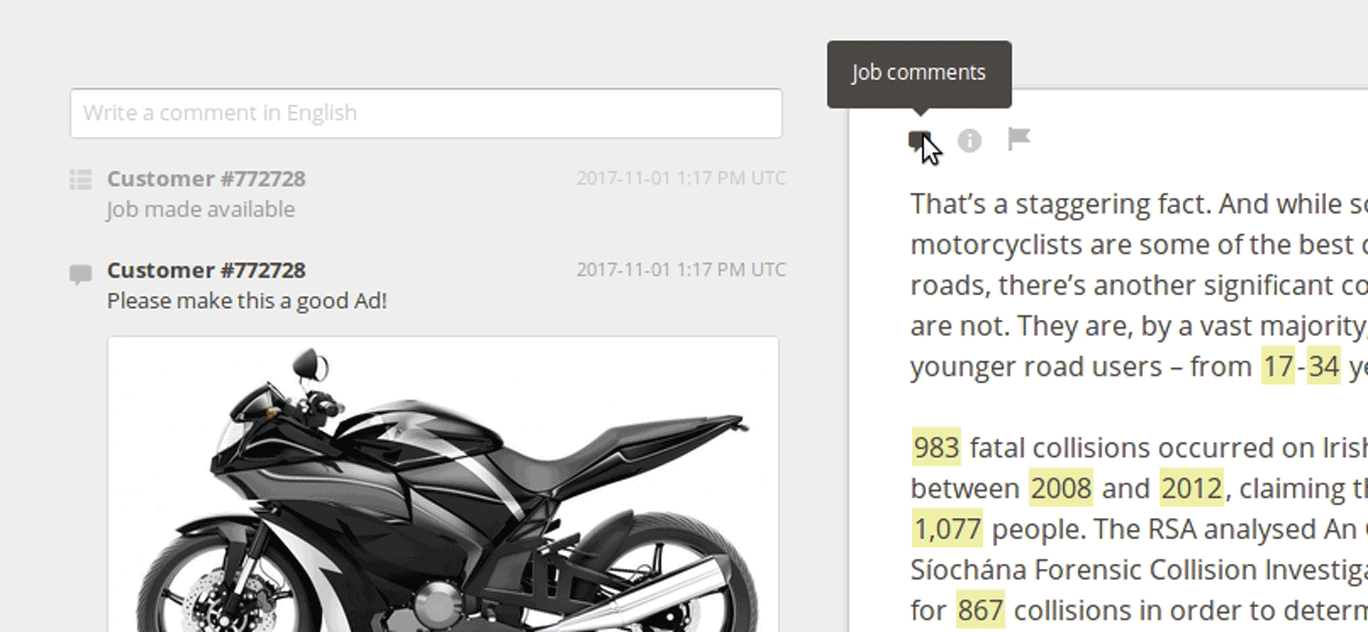translator workbench comments